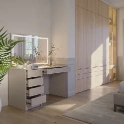 Vicco Coiffeuse Cachemire 120cm avec miroir LED