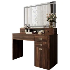 Vicco Coiffeuse Chêne rustique 120cm avec miroir LED