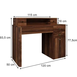 Vicco Coiffeuse Chêne rustique 120cm sans miroir