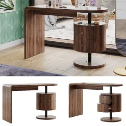 Vicco Coiffeuse Chêne rustique 120cm avec 2 tiroirs