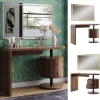 Vicco Coiffeuse Chêne rustique 120cm avec miroir LED