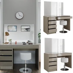 Vicco Coiffeuse Grège 120cm avec tabouret