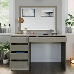 Vicco Coiffeuse Gris brillant 120cm sans miroir