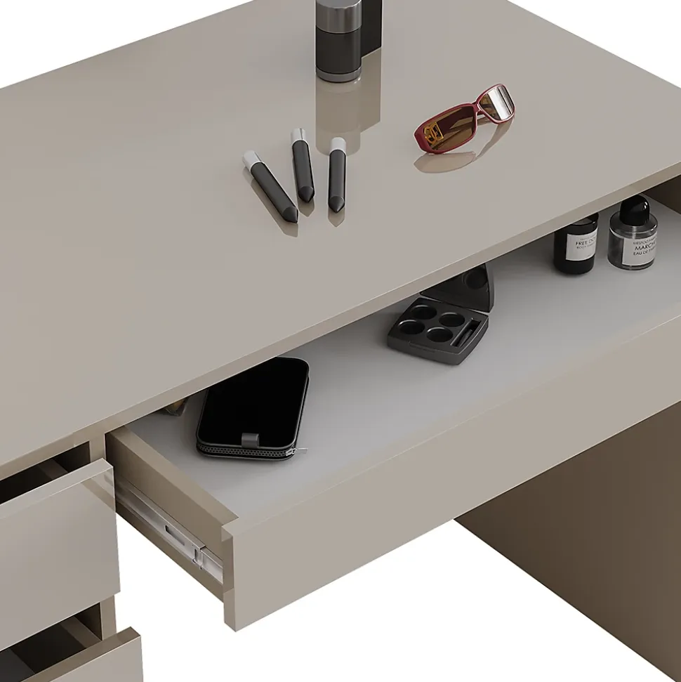Vicco Coiffeuse Gris brillant 120cm sans miroir