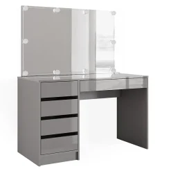 Vicco Coiffeuse Gris 55cm avec éclairage LED
