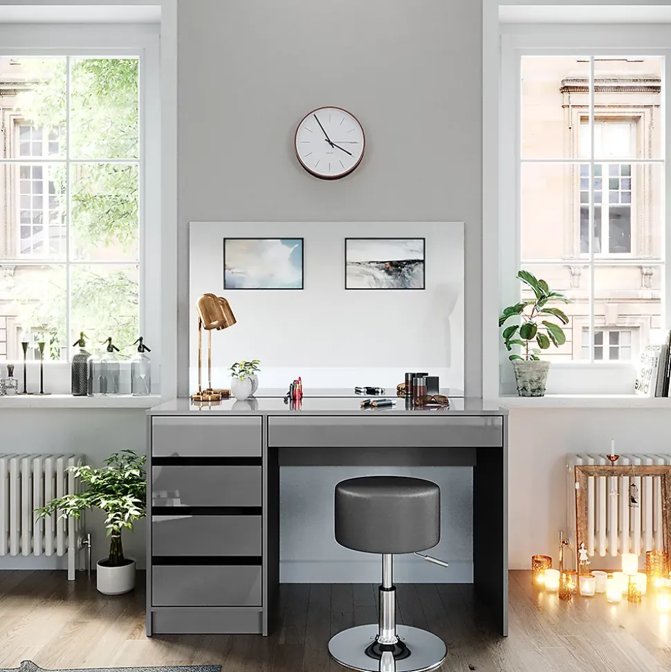 Vicco Coiffeuse Gris 55cm avec tabouret