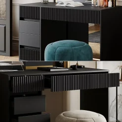 Vicco Coiffeuse Noir 120cm sans miroir