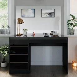 Vicco Coiffeuse noir/or 55cm avec miroir
