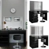Vicco Coiffeuse noir/or 120cm avec miroir LED et tabouret