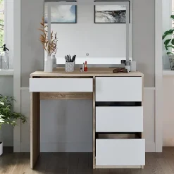 Vicco Coiffeuse Sonoma 40cm avec miroir LED