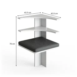 Vicco Coin pour banquette Blanc 43.5x43.5cm