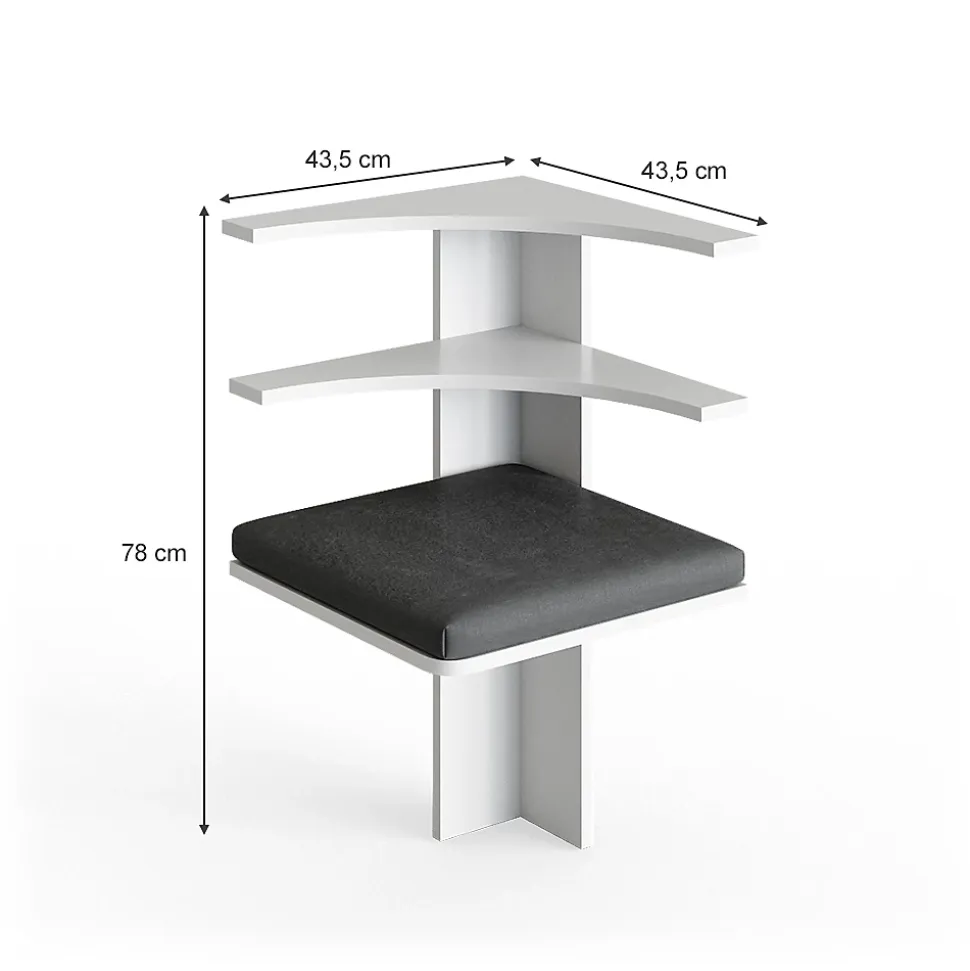 Vicco Coin pour banquette Blanc 43.5x43.5cm