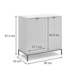 Vicco Commode Blanc 42x81.2cm avec 2 portes