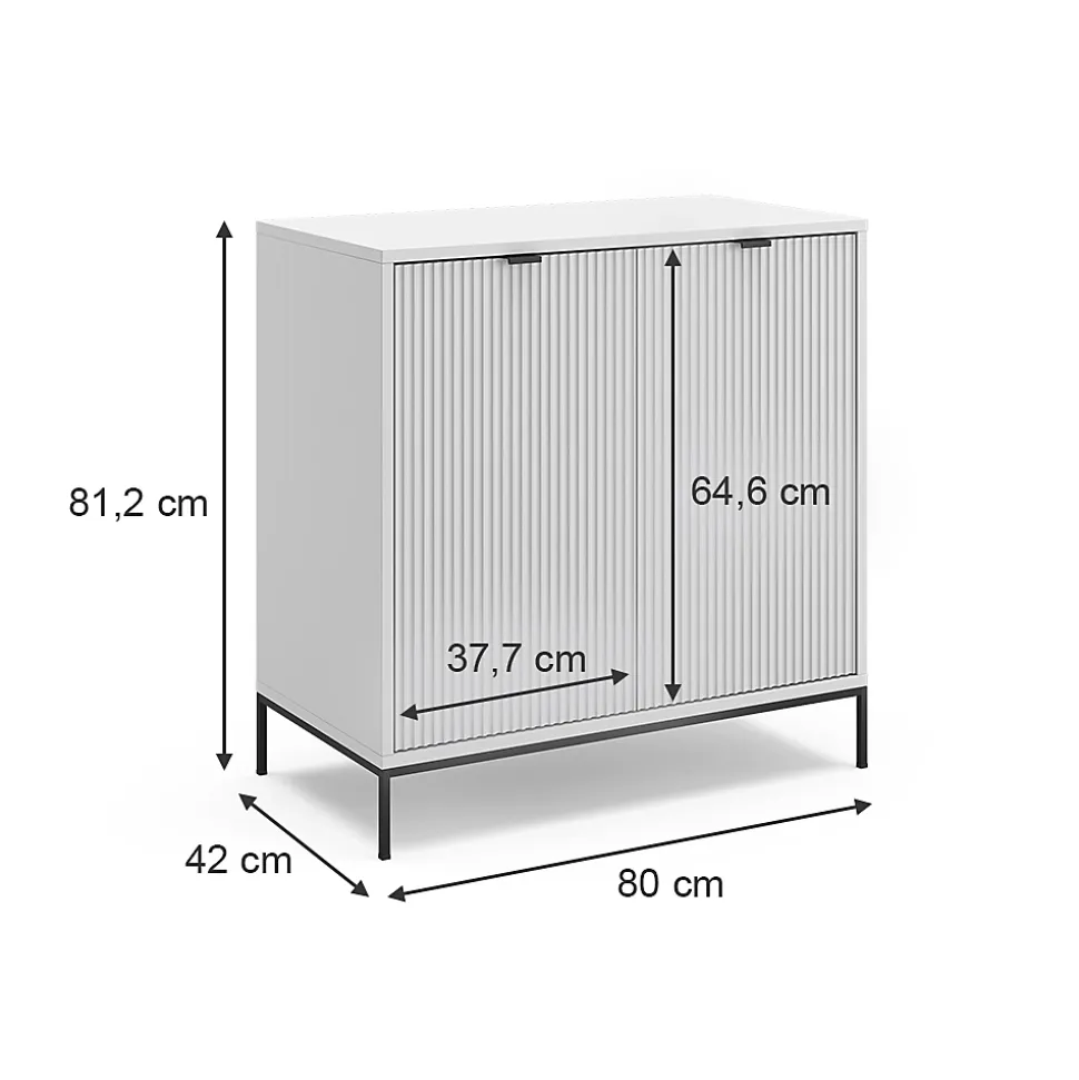 Vicco Commode Blanc 42x81.2cm avec 2 portes