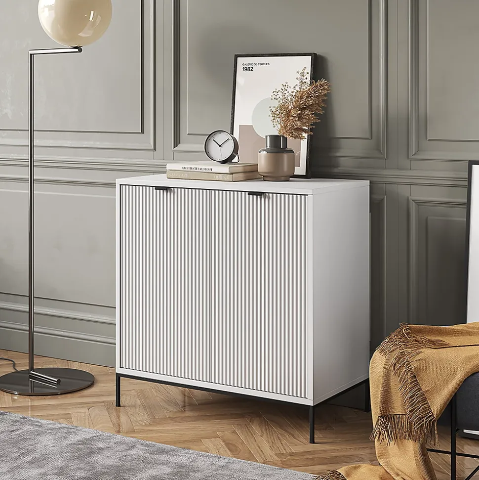 Vicco Commode Blanc 42x81.2cm avec 2 portes