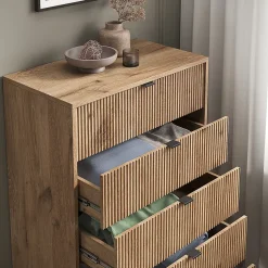Vicco Commode Chêne Viking 76x120cm avec 5 tiroirs