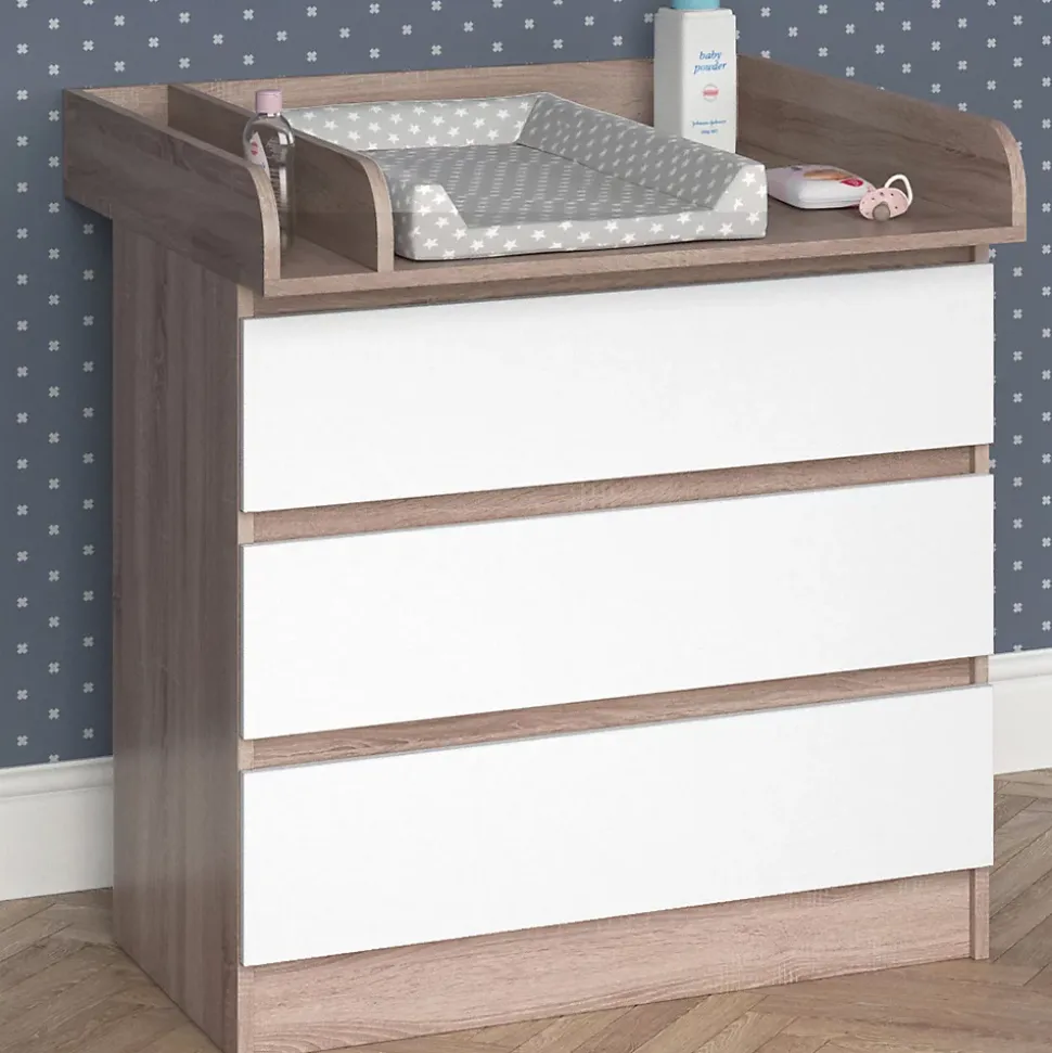 Vicco Commode à langer Blanc/Sonoma 80x87cm
