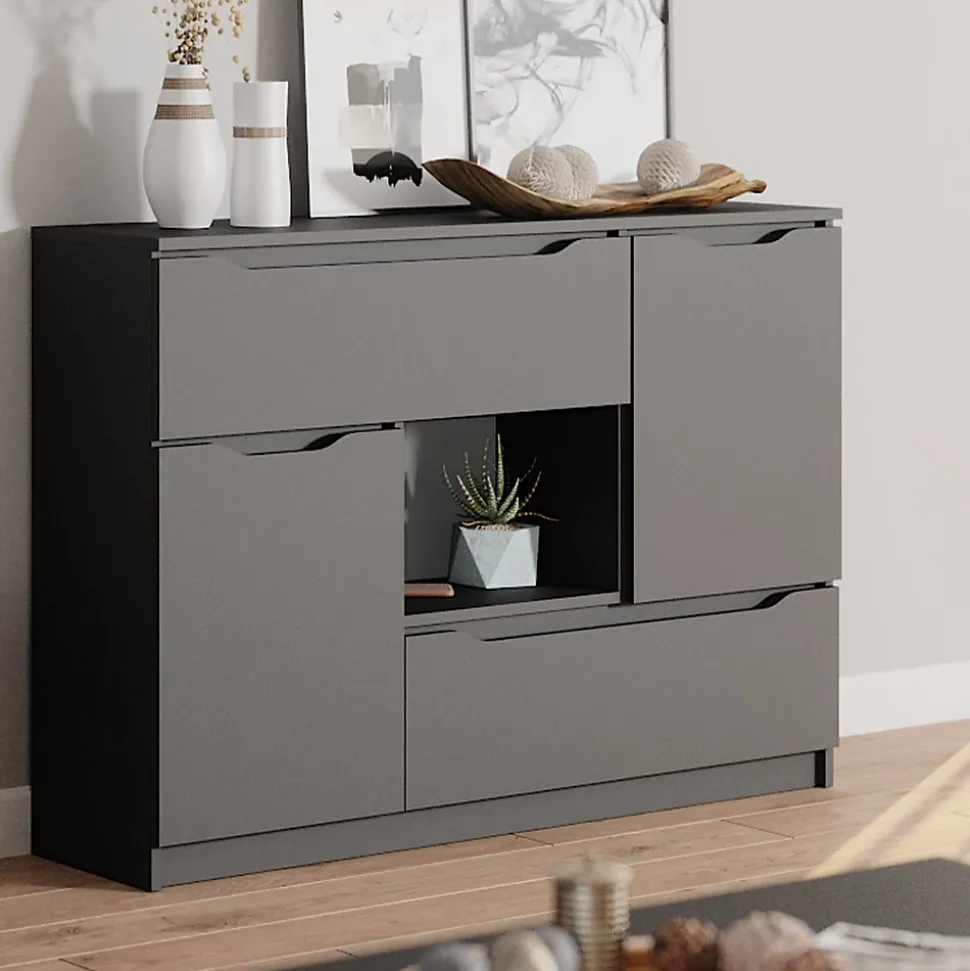 Vicco Commode avec tiroirs Anthracite 30x84cm