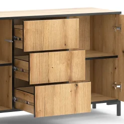 Vicco Commode avec tiroirs Chêne 124x69.6cm