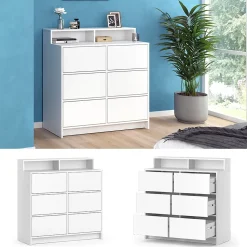 Vicco commode avec tiroirs Blanc 40.3x100.6cm