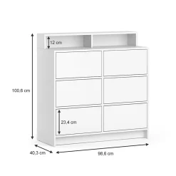 Vicco commode avec tiroirs Blanc 40.3x100.6cm