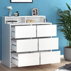 Vicco commode avec tiroirs Blanc 40.3x100.6cm
