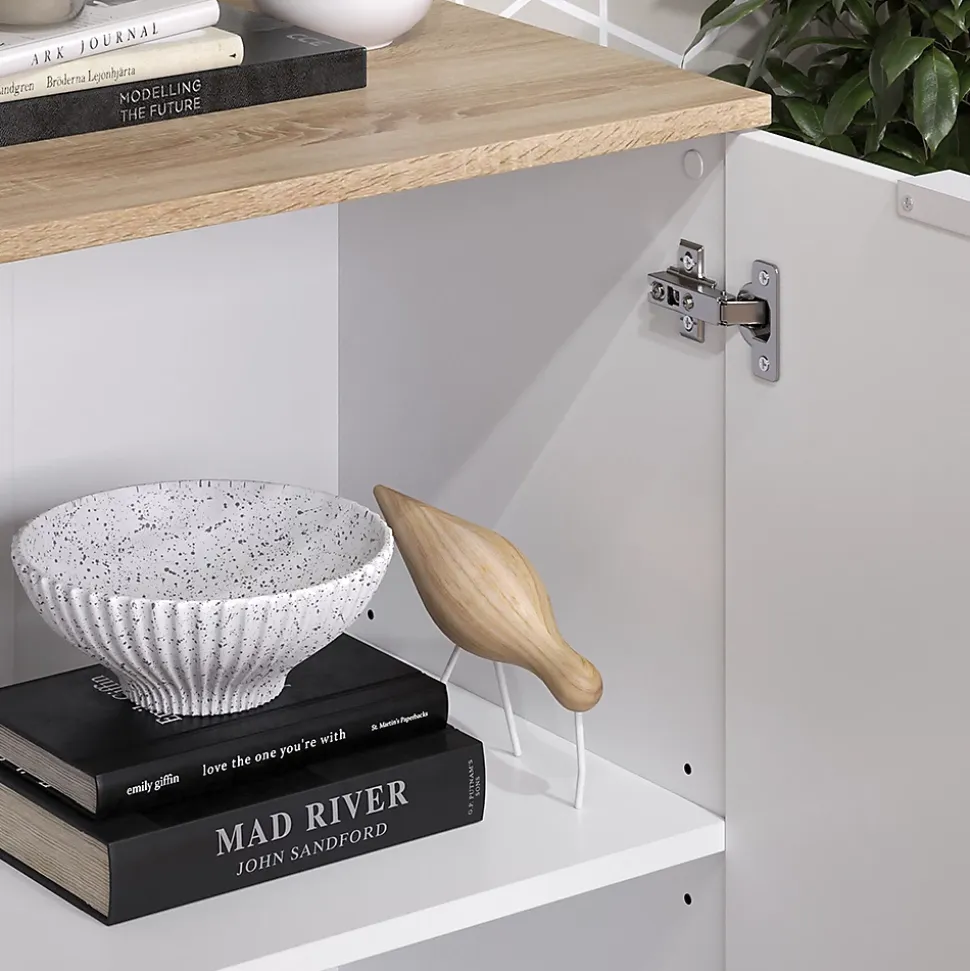 Vicco Commode Blanc 50x80cm avec étagère