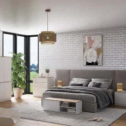 Vicco Commode Blanc/Sonoma 60x36cm avec portes