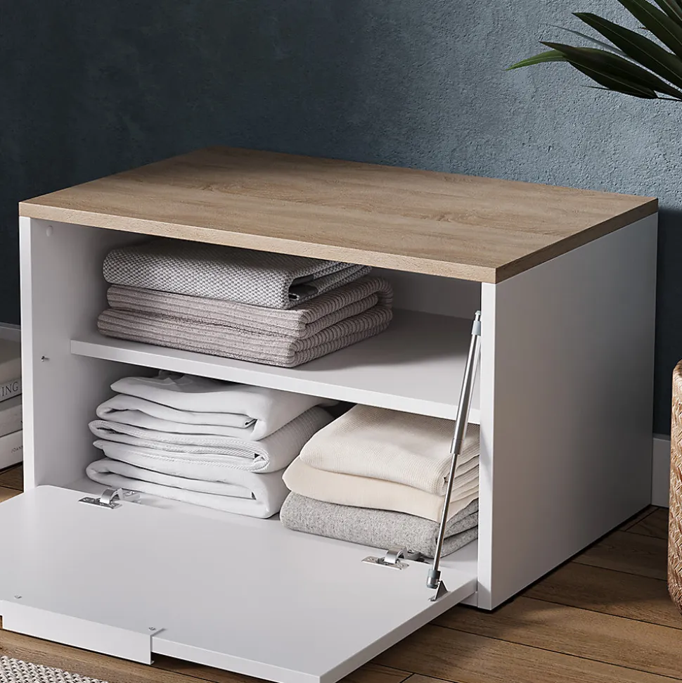 Vicco Commode Blanc/Sonoma 60x36cm avec portes