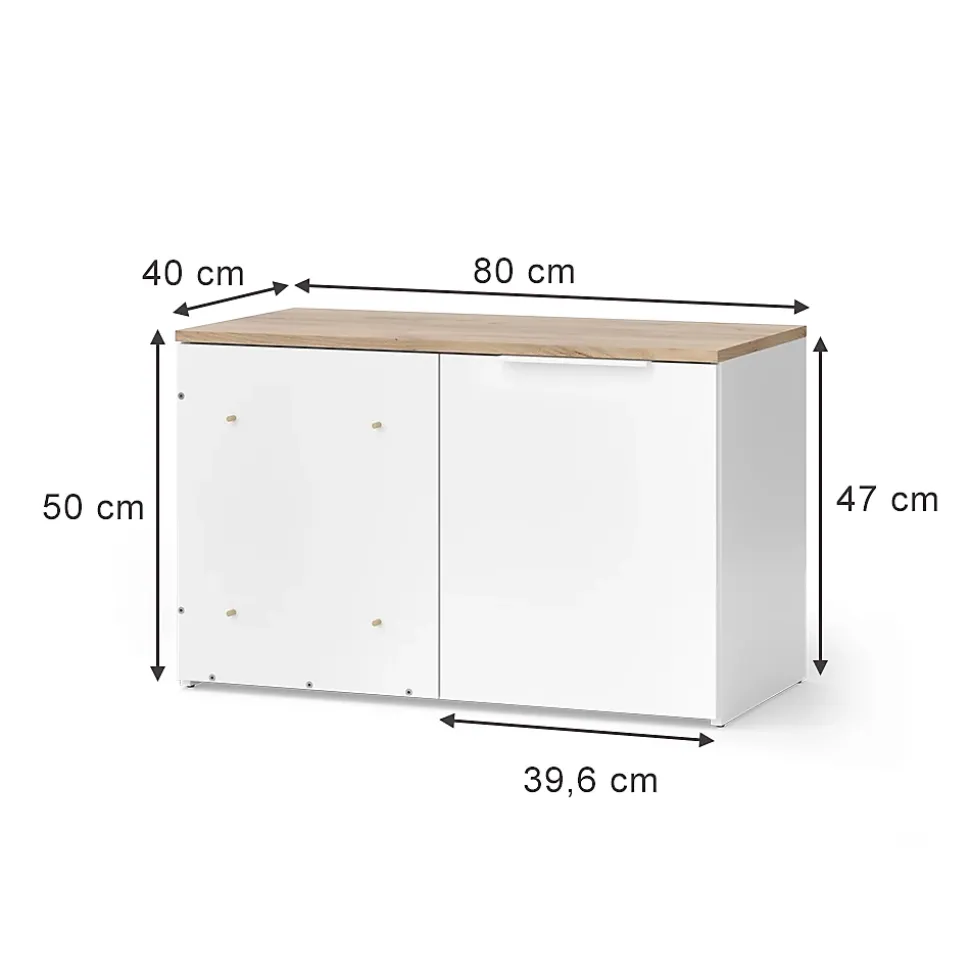 Vicco Commode dangle Blanc/Sonoma 40x50cm avec porte