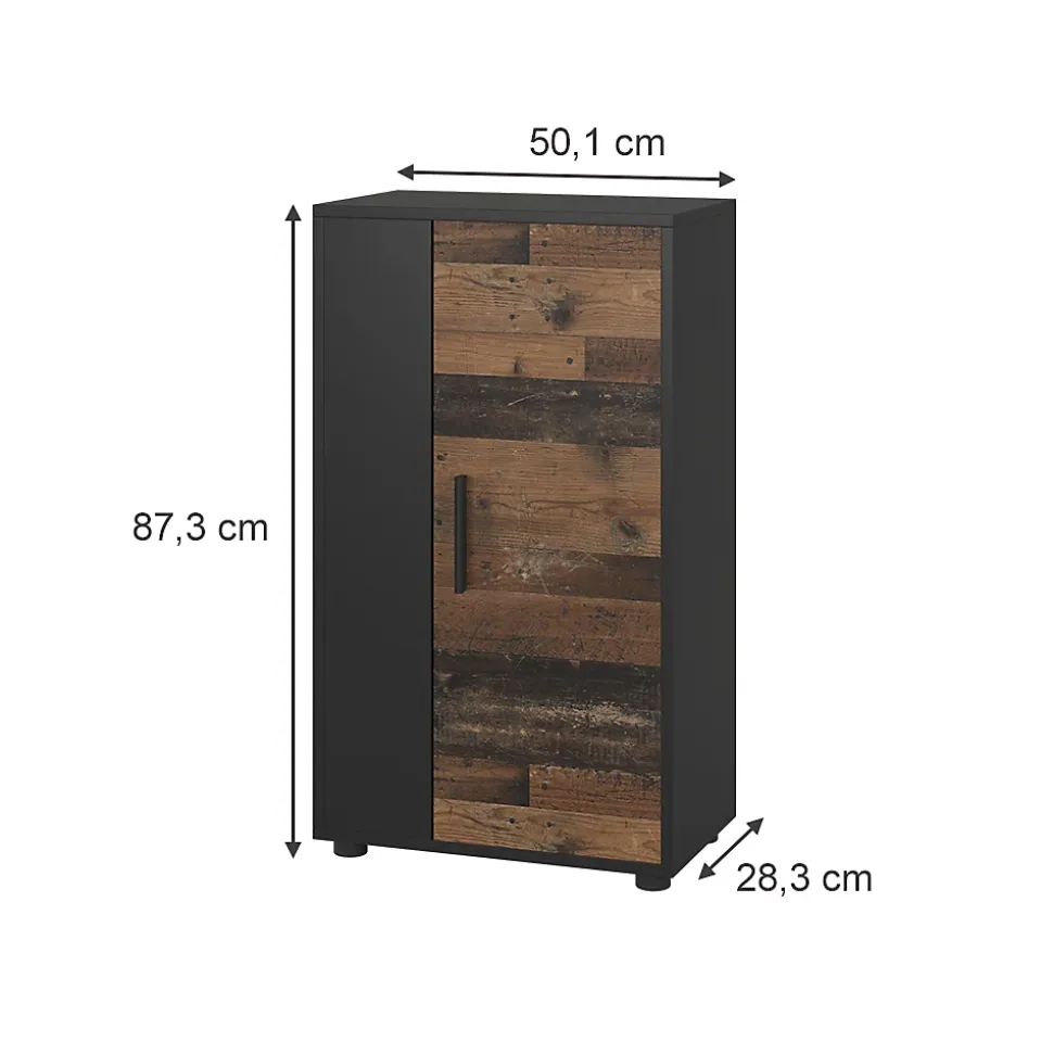 Vicco Commode Noir/ancien style 50.1x87.3cm avec 2 compartiments