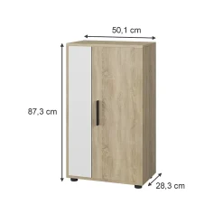 Vicco commode Sonoma/blanc 50.1x87.3cm avec 2 compartiments