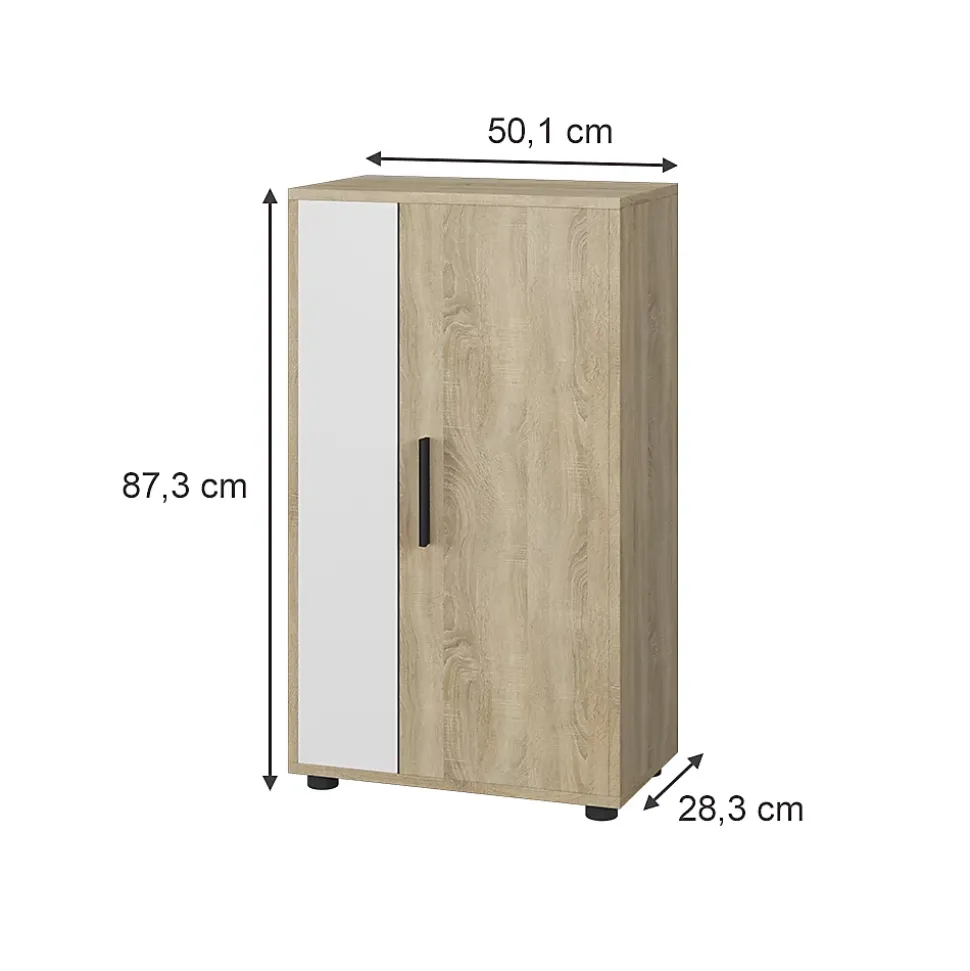 Vicco commode Sonoma/blanc 50.1x87.3cm avec 2 compartiments