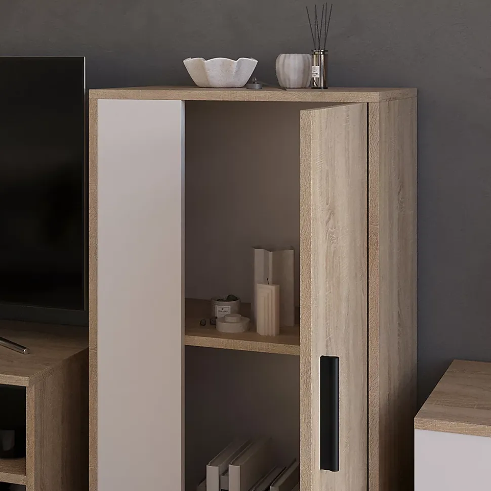 Vicco commode Sonoma/blanc 50.1x87.3cm avec 2 compartiments