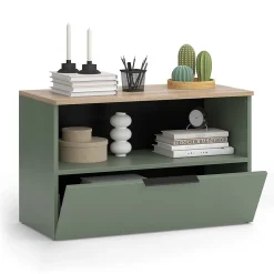 Vicco Commode Vert 80x50cm avec 1 compartiment fermé