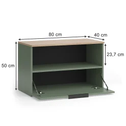 Vicco Commode Vert 80x50cm avec 1 compartiment fermé