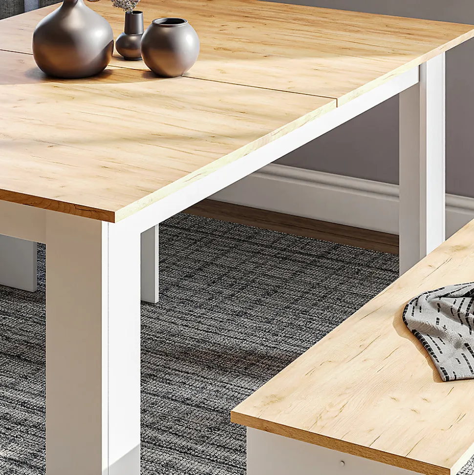 Vicco Ensemble de banquette dangle Chêne blanc/force de lor 137.6x92.8cm avec 2 bancs