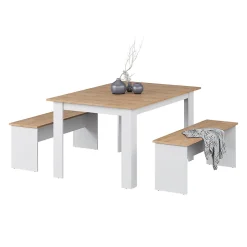 Vicco Ensemble de banquette dangle Chêne blanc/force de lor 137.6x92.8cm avec 2 bancs