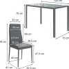 Vicco Ensemble de table à manger Gris 120x75cm ensemble de 6 étagères