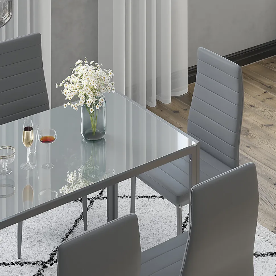 Vicco Ensemble de table à manger Gris 120x75cm ensemble de 6 étagères