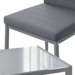 Vicco Ensemble de table à manger Gris 120x75cm ensemble de 6 étagères