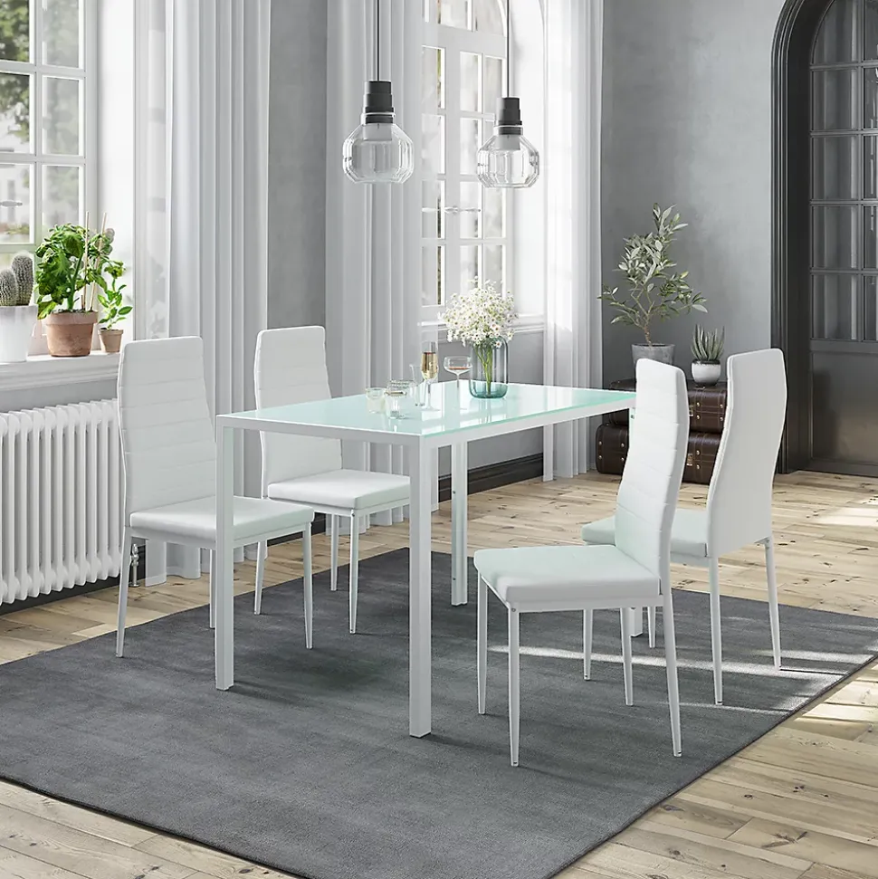 Vicco Ensemble de table à manger Blanc 120x75cm avec 4 chaises