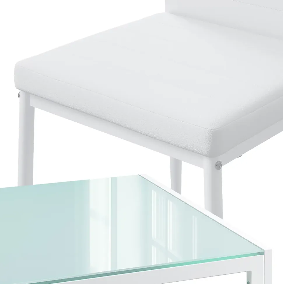 Vicco Ensemble de table à manger Blanc 120x75cm avec 4 chaises