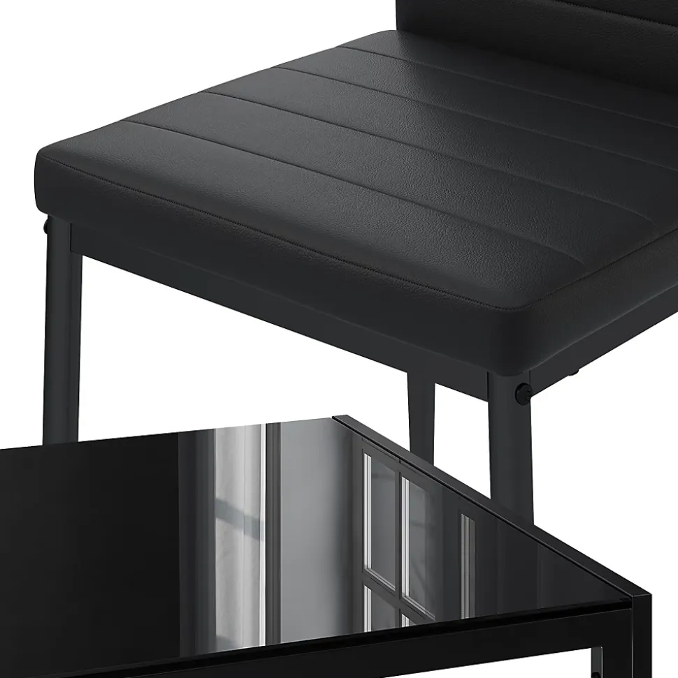 Vicco Ensemble de table à manger Noir 120x75cm Lot de 4