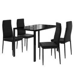 Vicco Ensemble de table à manger Noir 120x75cm Lot de 4
