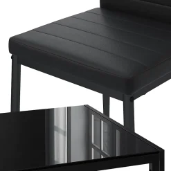 Vicco Ensemble de table à manger Noir 120x75cm ensemble de 6 étagères