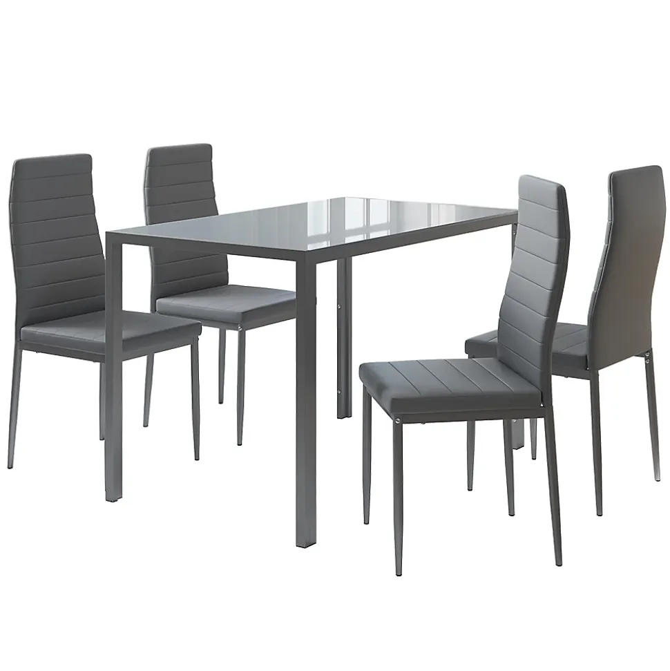 Vicco Ensemble de table à manger Gris 120x75cm Lot de 4