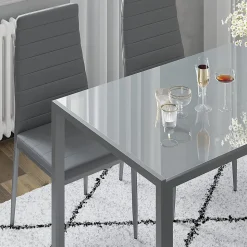 Vicco Ensemble de table à manger Gris 120x75cm Lot de 4