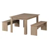 Vicco Ensemble de table à manger Sonoma 137.6x92.8cm avec 2 bancs