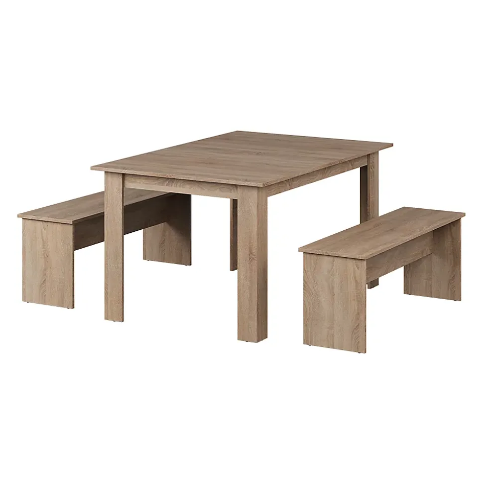 Vicco Ensemble de table à manger Sonoma 137.6x92.8cm avec 2 bancs